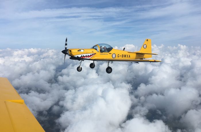 top gun pair view from left aeroplane