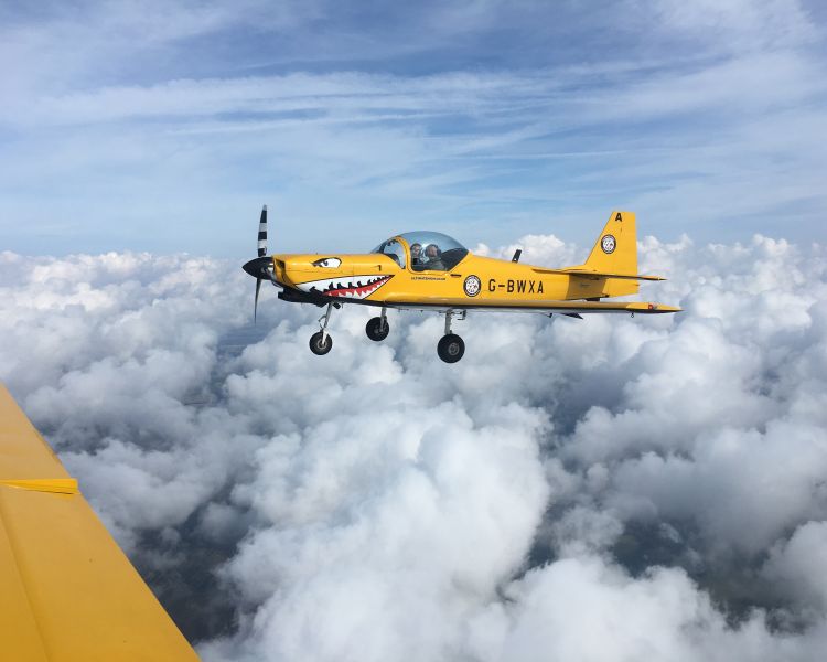 top gun pair view from left aeroplane