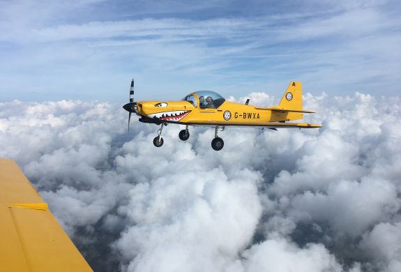 top gun pair view from left aeroplane