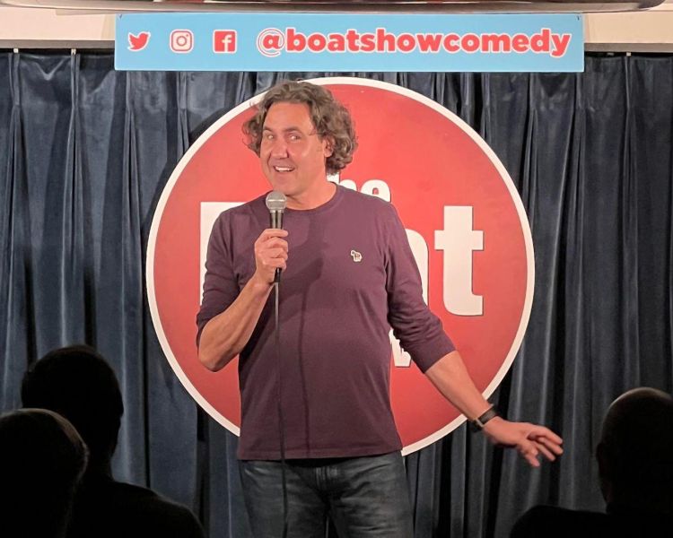 micky flanagan performing at the boat show comedy club in london