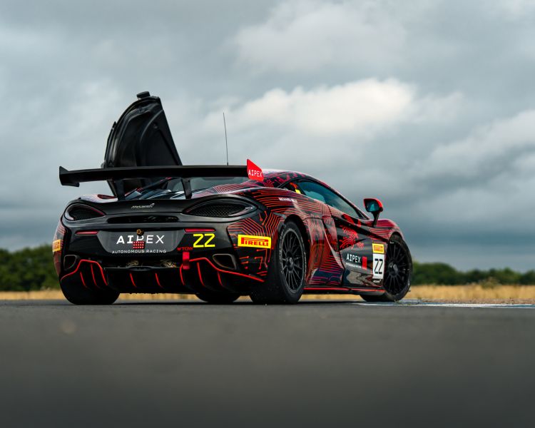 rear view of mclaren 570S gt4 on track for a junior driving experience
