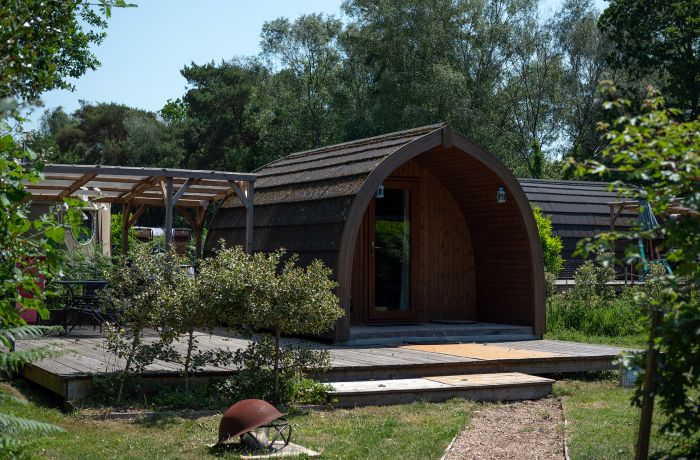 exterior of glamping pod in dorset