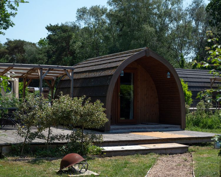 exterior of glamping pod in dorset