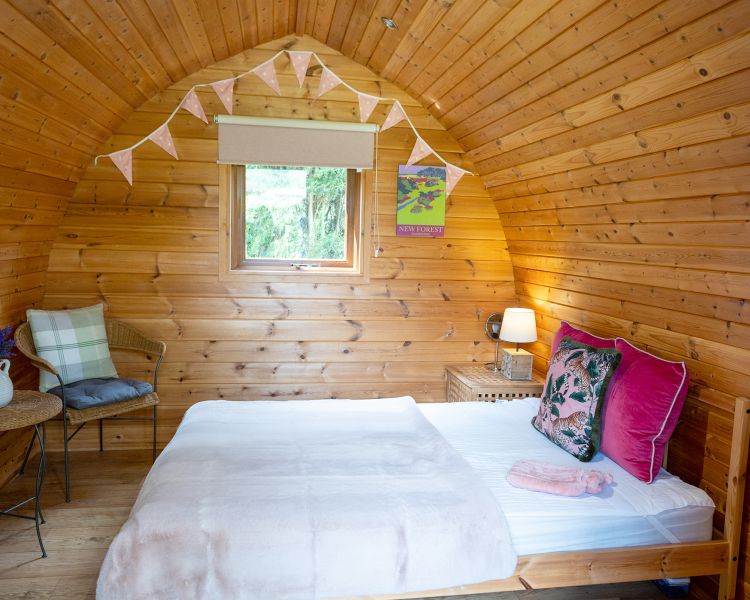 interior of glamping pod in dorset