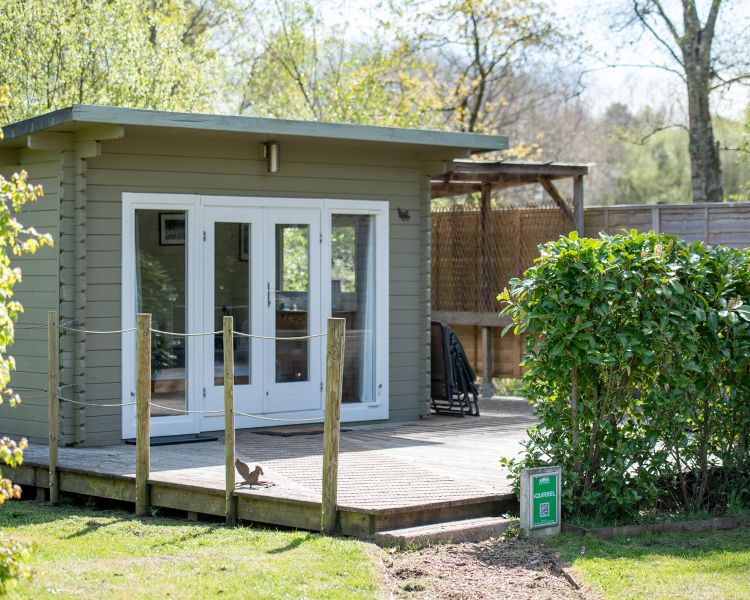 exterior of glamping lodge in dorset