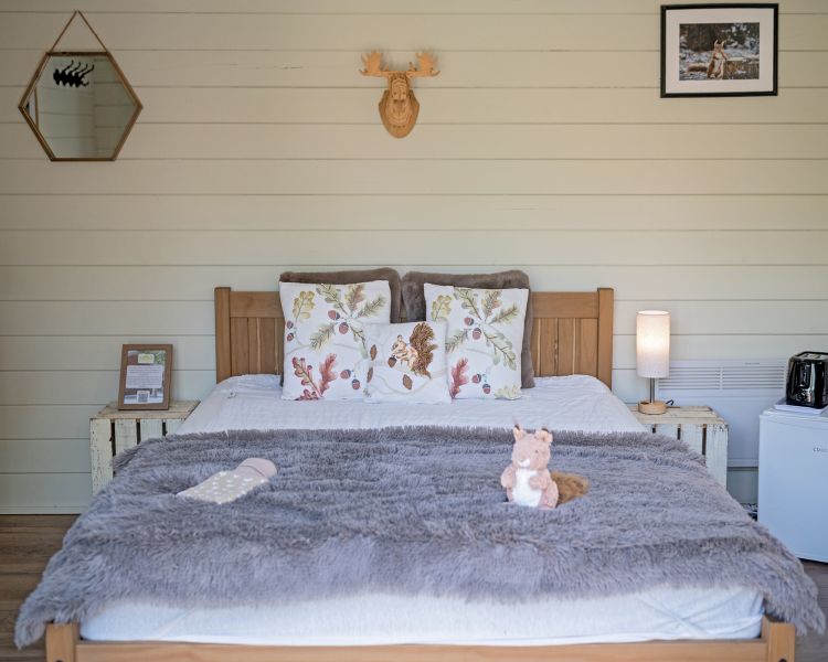 interior of glamping lodge in dorset