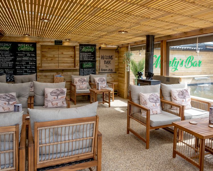 montys bar at glamping site in dorset