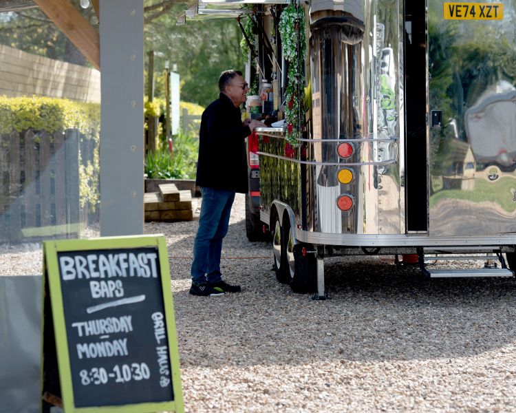 catering van at glamping site in dorset