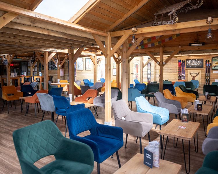 montys bar on glamping site in dorset