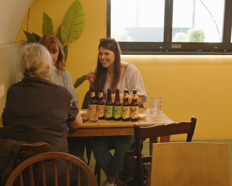 people enjoying a bermondsey beer mile tasting experience