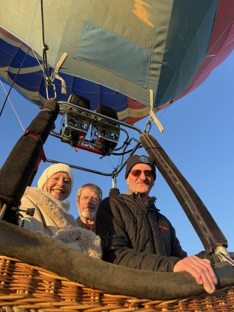 people in basket ready for a private hot air balloon ride over east midlands