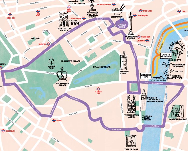 the original tour kids tour map of bus route