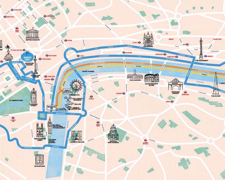 map of the london night bus tour route