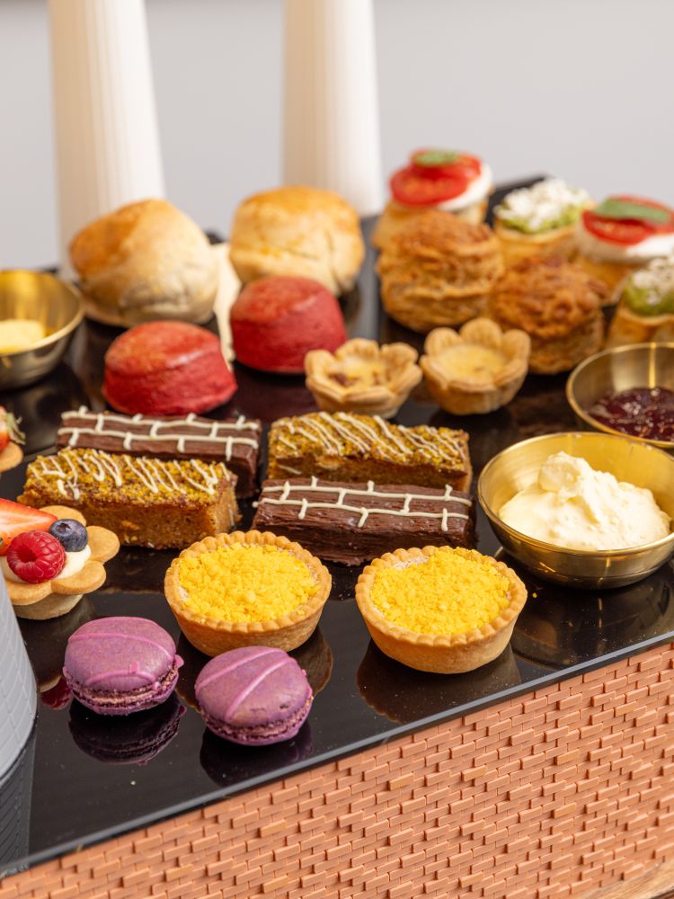 close up on the cakes of the afternoon tea at arch 64 jack and beyond at battersea london