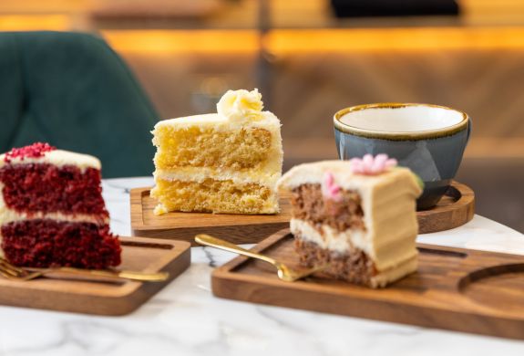 three pieces of cake for a bottomless cake experience at jack and beyond in battersea
