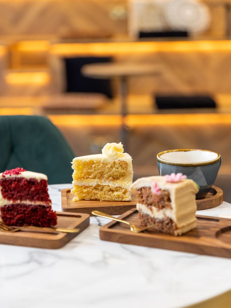three pieces of cake for a bottomless cake experience at jack and beyond in battersea