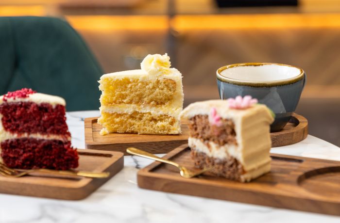 three pieces of cake for a bottomless cake experience at jack and beyond in battersea