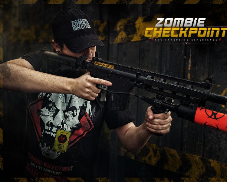 player shooting on zombie checkpoint experience in nottingham