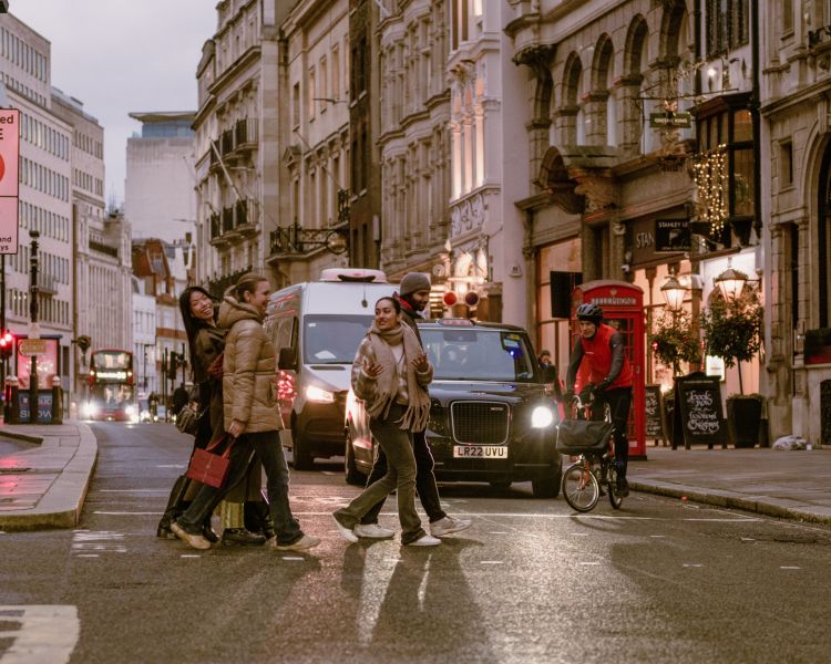 Walking london streets on london pub tour