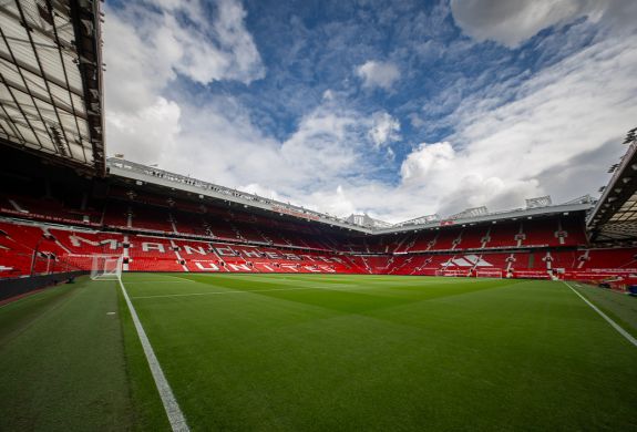 old trafford pitch seen on the Manchester United Stadium Tour and Museum