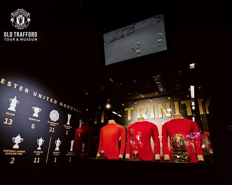 museum displays seen on the Manchester United Stadium Tour and Museum
