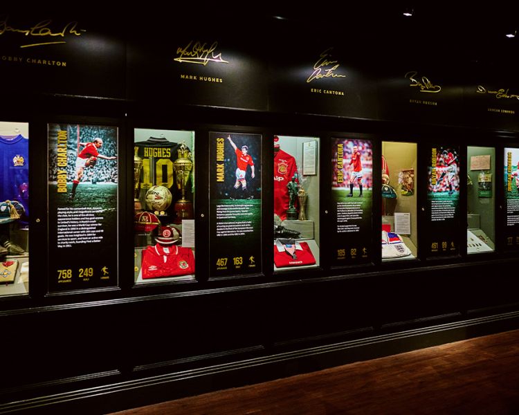 museum displays seen on the Manchester United Stadium Tour and Museum