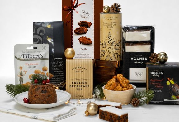 Christmas mistletoe food gift hamper