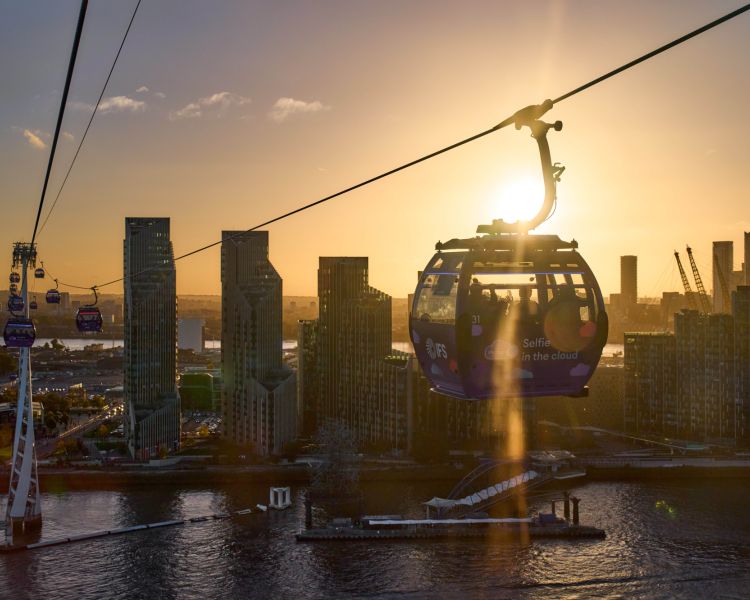 Ifs cable cars at sunset