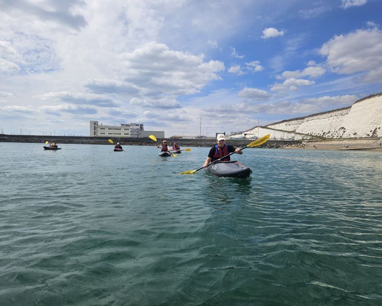 group on kayaking experience off brighton coast