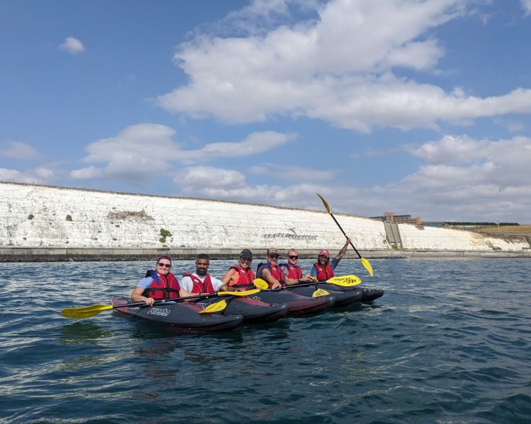 group on kayaking experience off brighton coast