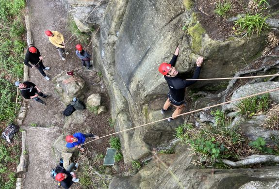 people on introduction to rock climbing experience