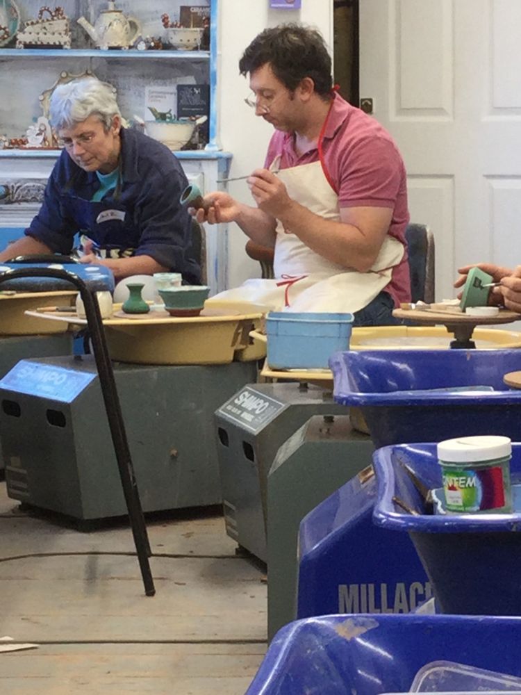 people on a pottery course experience day at eastnor pottery
