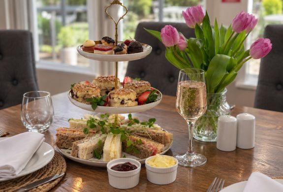 Afternoon tea with prosecco at little silver country hotel