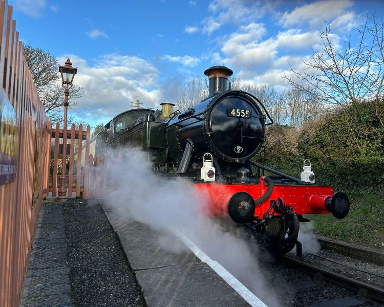 front of a steam train seen on a steam train experience day