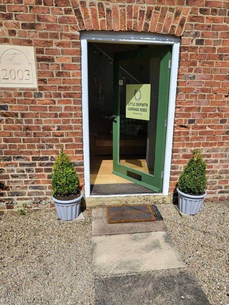 the front door of the tea room at little skipworth carriage rides