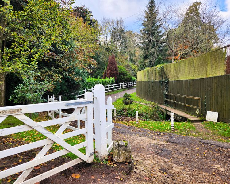the driveway to leigh mill lake for a fly fishing experience in surrey