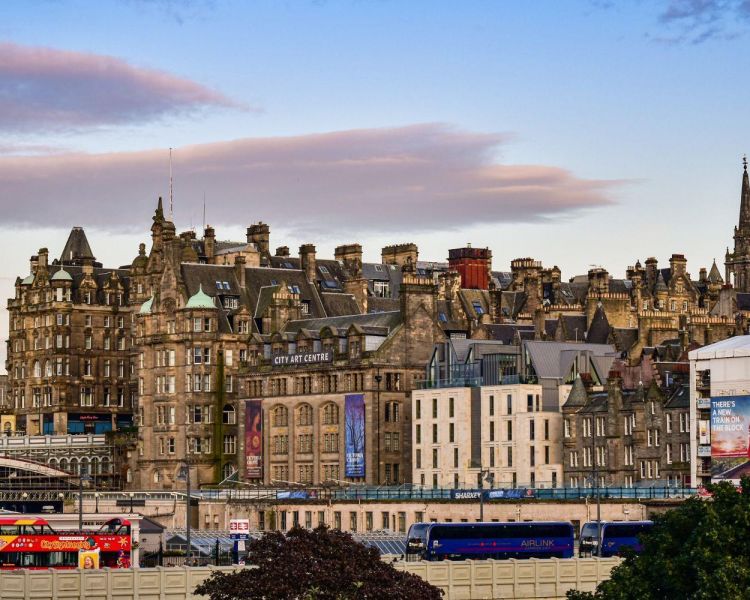Edinburgh buildings above trees