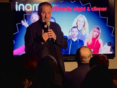 three dishes of asian food plus comedy club night