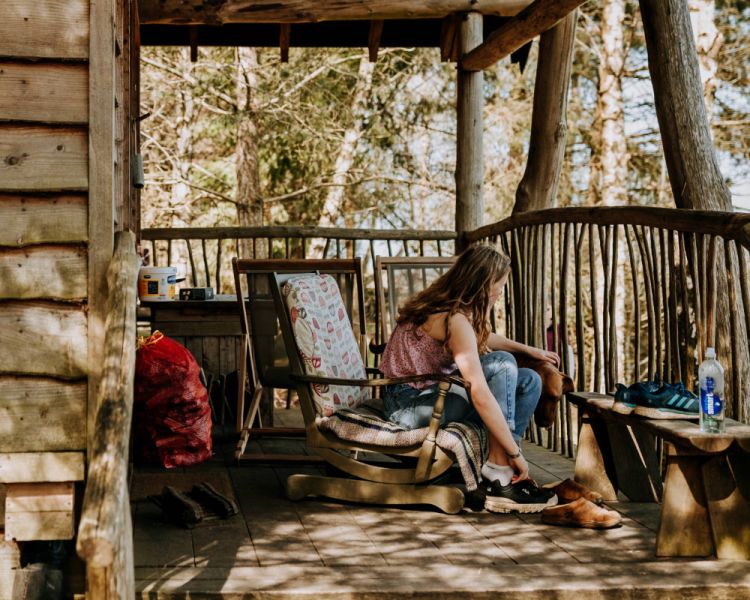 Tree lodge outside