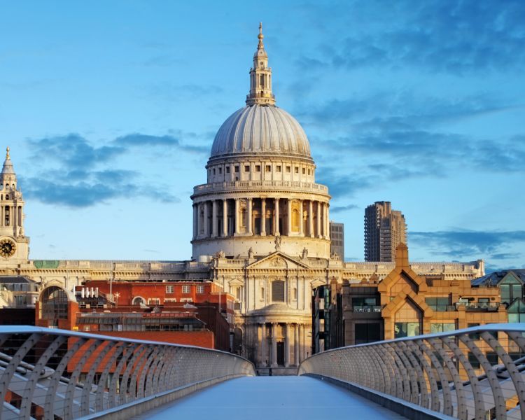 view of st pauls cathedral in london