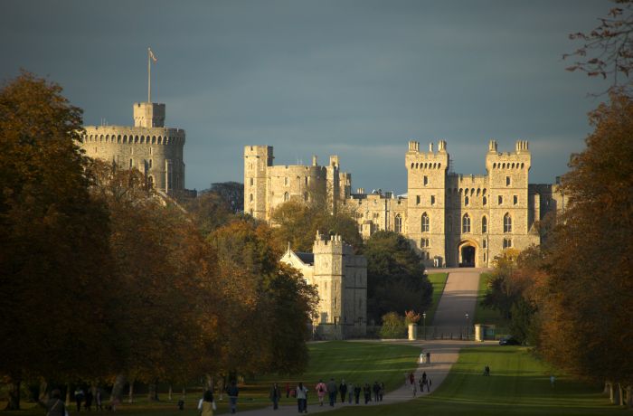 view of windsor castle seen from the gardens