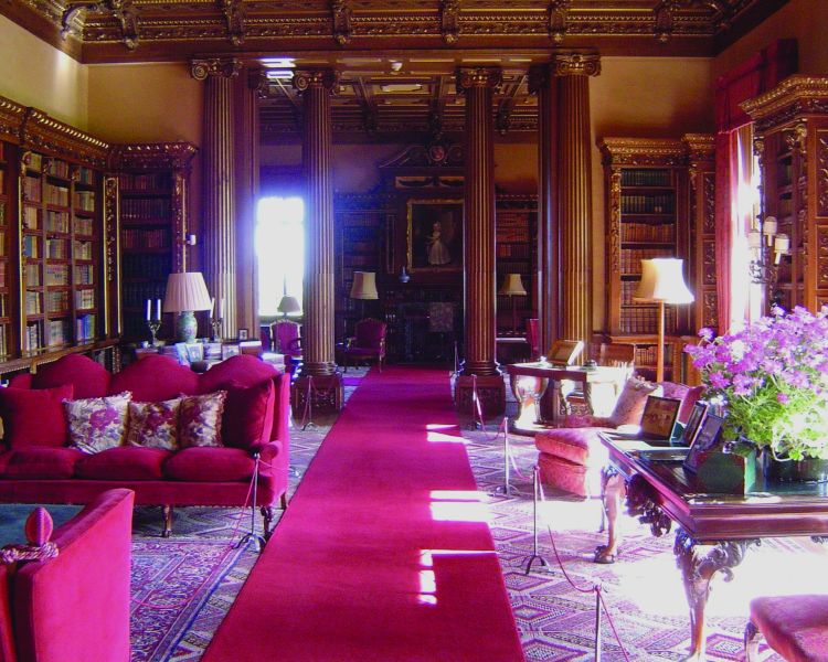the library at highclere castle where downton abbey was filmed