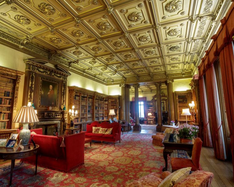 the library at highclere castle where downton abbey was filmed
