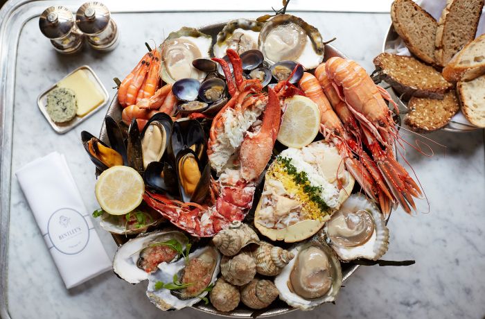 seafood platter dining experience at bentley's mayfair