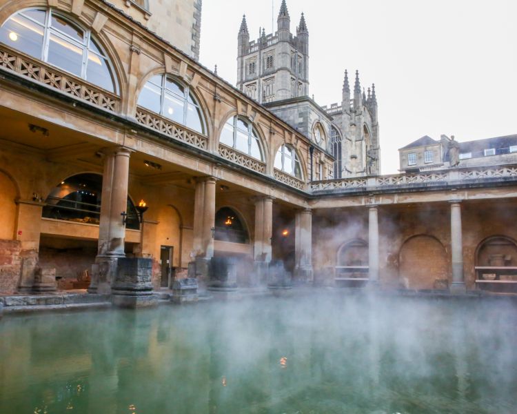 the roman baths in the city of bath