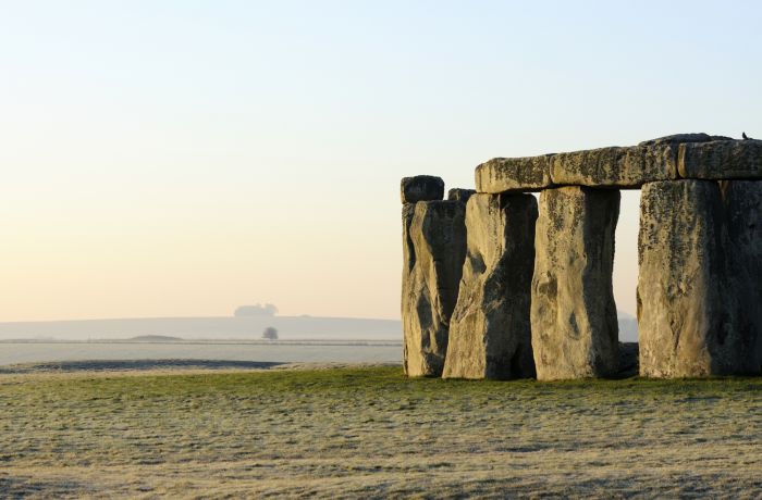stonehenge on an early misty morning