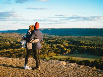 couple overlooking countryside