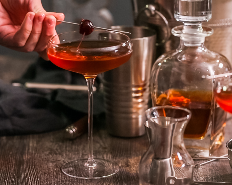 Three Sisters of Manhattan garnish