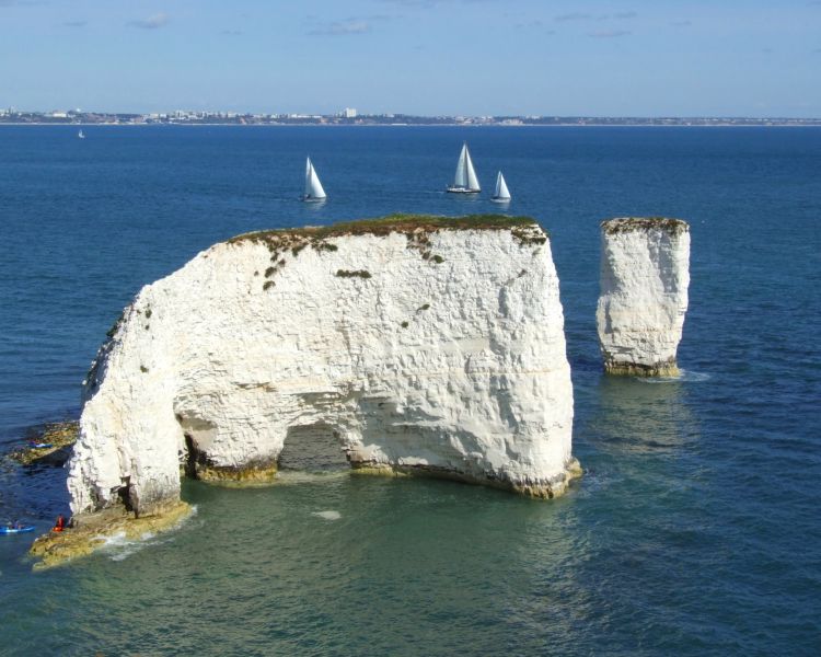 old harry rocks seen on a jurassic coastline cruise from poole harbour