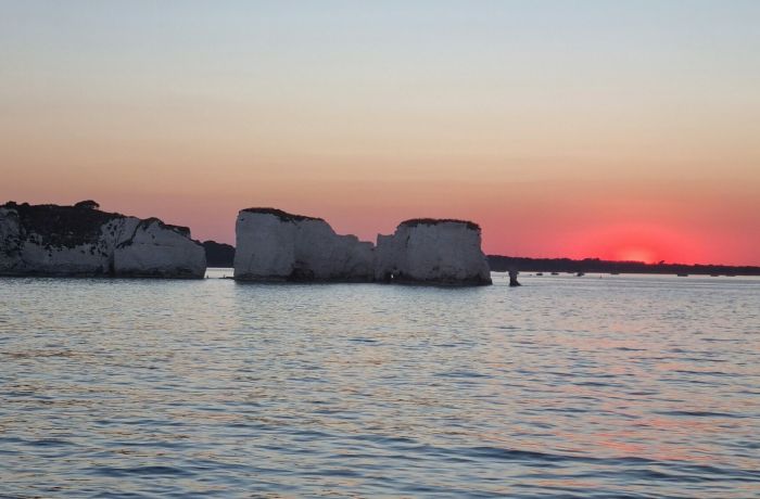 Old Harry Rocks red sunset